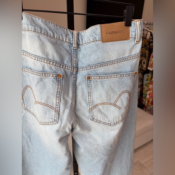 Farm Rio: Denim Embroidered Bows Pants - Picture 9 of 10